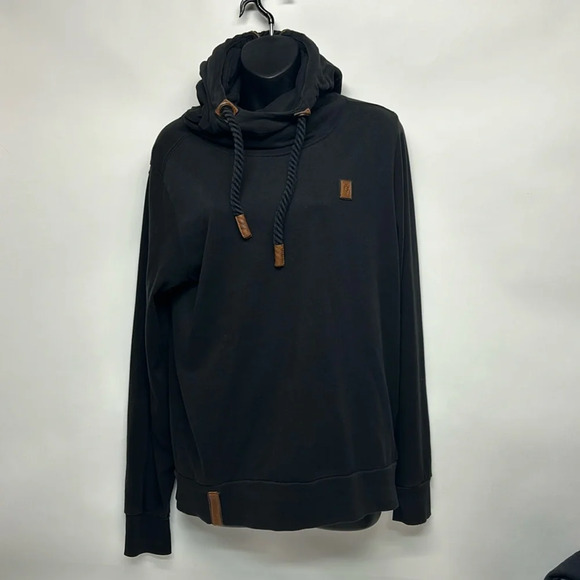 Naketano sweatshirt with cowl and hood. Brave New World, black size medium. - Picture 1 of 6